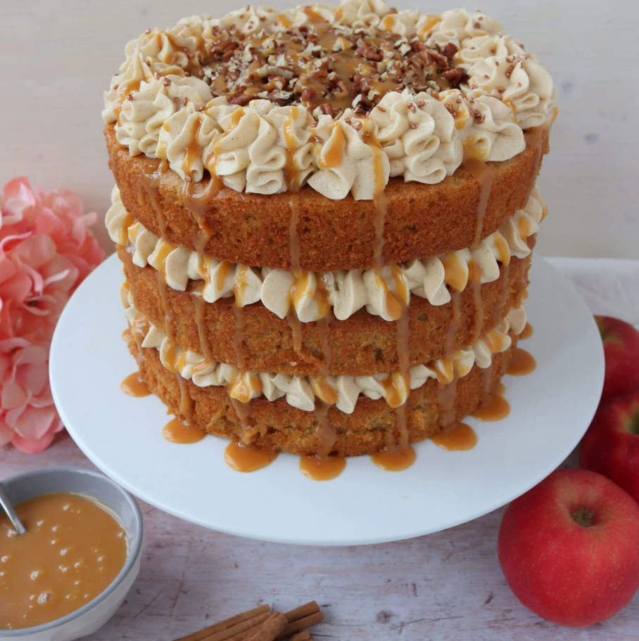 Gluten Free Apple Cinnamon Cake with Cream cheese icing