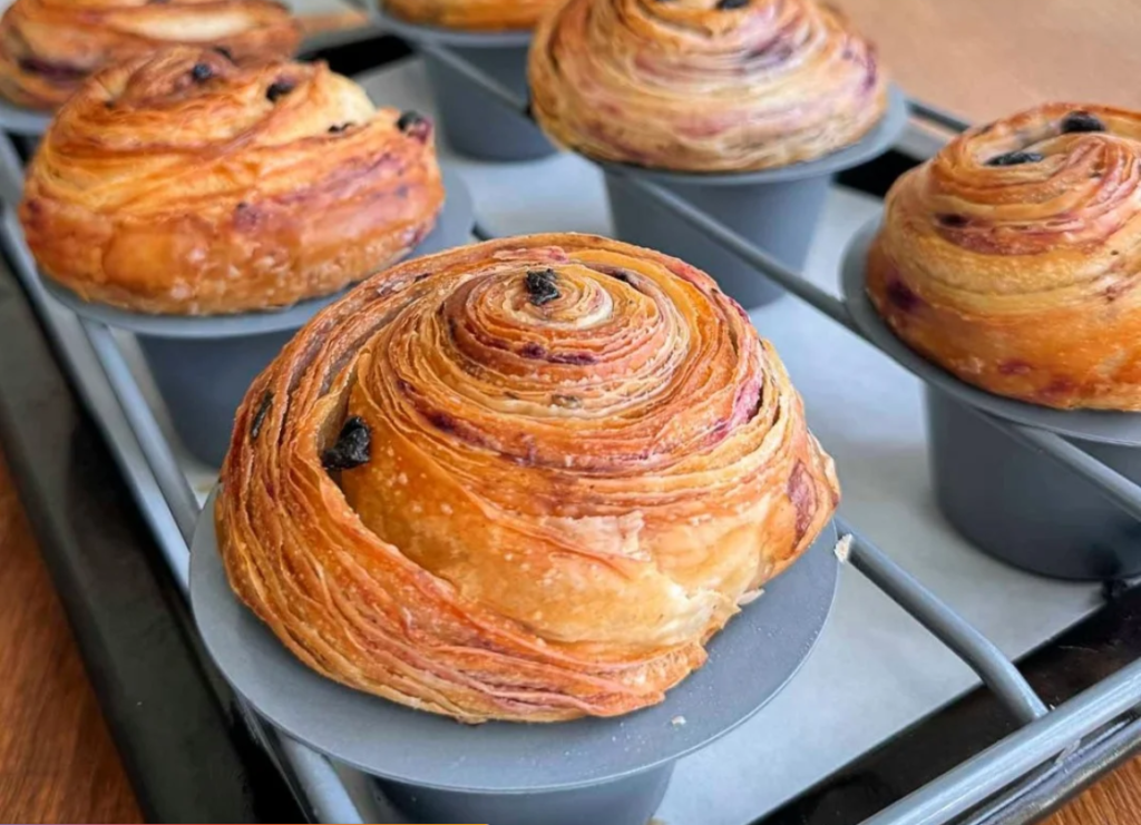 Sourdough Blueberry Croissants